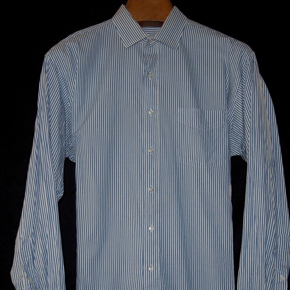 VTG Chaps RL Blue Micro Stripe 16 1/2 34-35